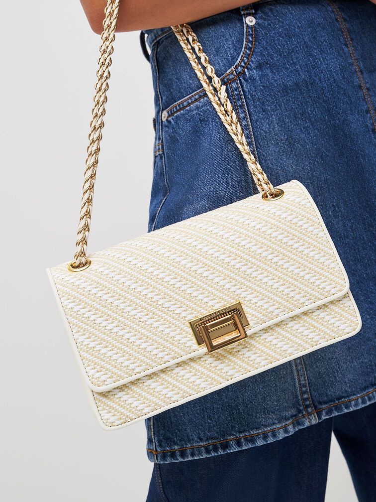 White Chain Handle Shoulder Bag | CHARLES & KEITH | Charles & Keith US