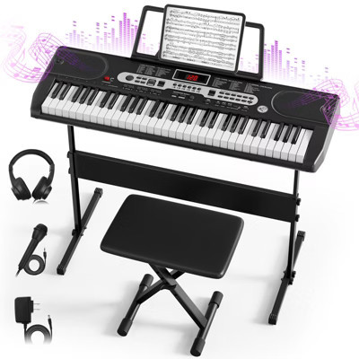 61-Key Electronic Keyboard Piano Set with LCD Screen, Lighted Keys, 3-Teaching Modes; Ideal for Keyboard Piano for Beginners | Target
