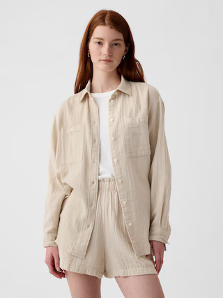 Crinkle Gauze Big Shirt | Gap (US)