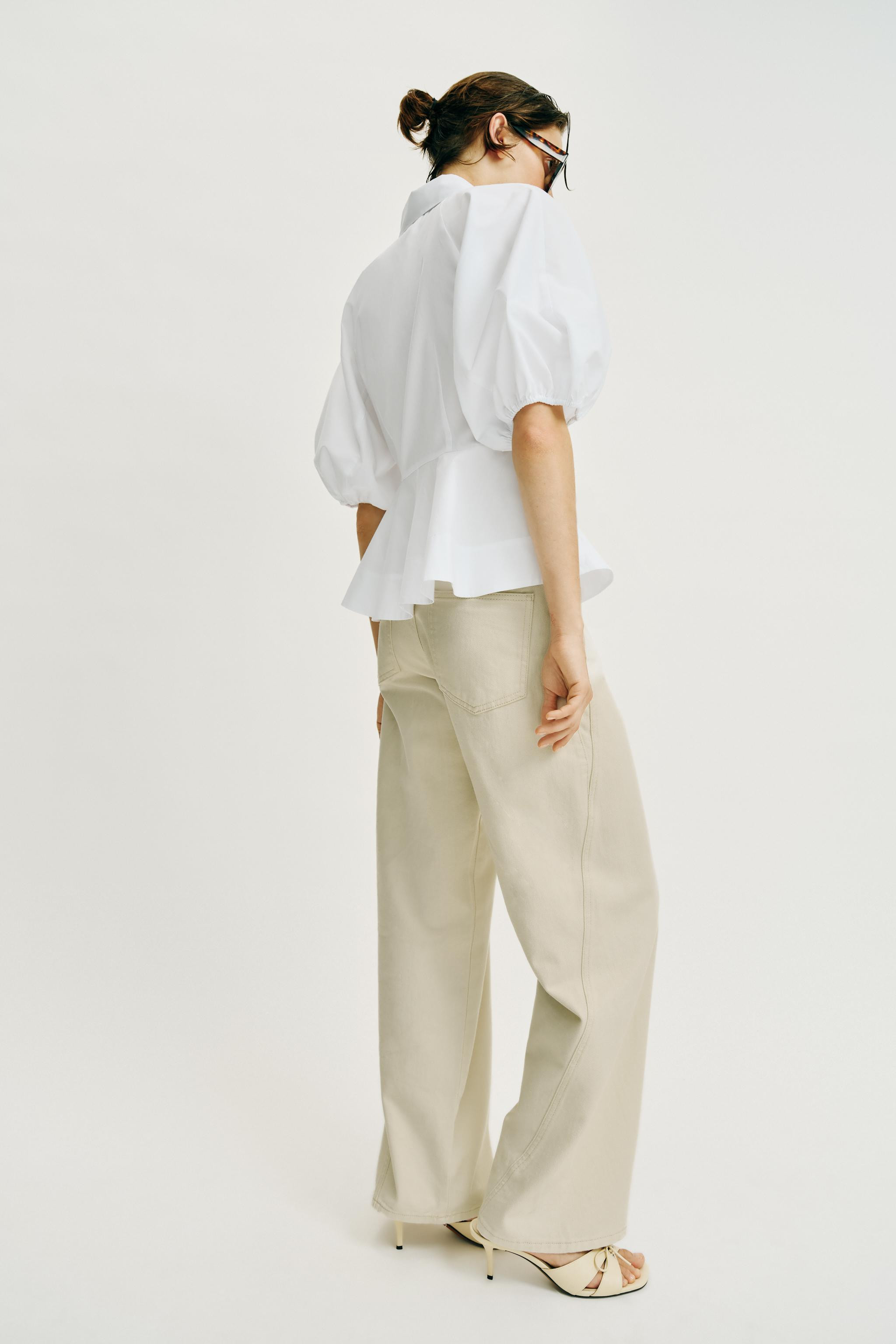 PEPLUM SHIRT WITH PUFF SLEEVES | Zara US