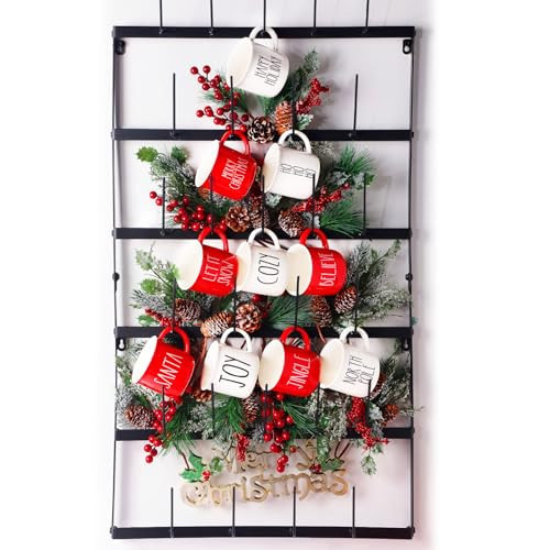 Sliner 10 PCS Christmas Coffee Mugs Set - 10 oz Ceramic Holiday Mugs Gift Christmas Hot Cocoa Cups for Winter Xmas Party Table Centerpieces Housewarming Gifts | Amazon (US)