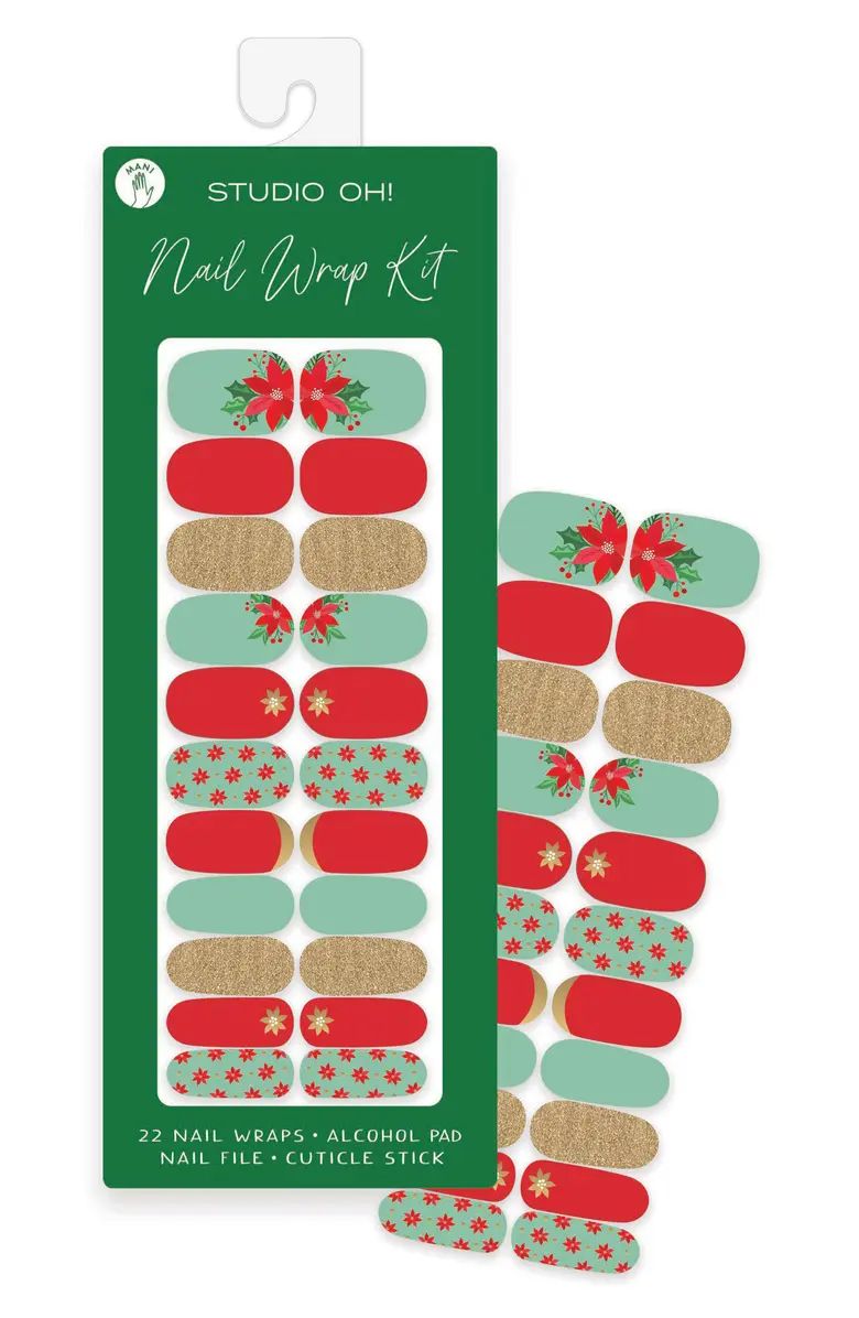 Poinsettia Mani Nail Wrap Set | Nordstrom