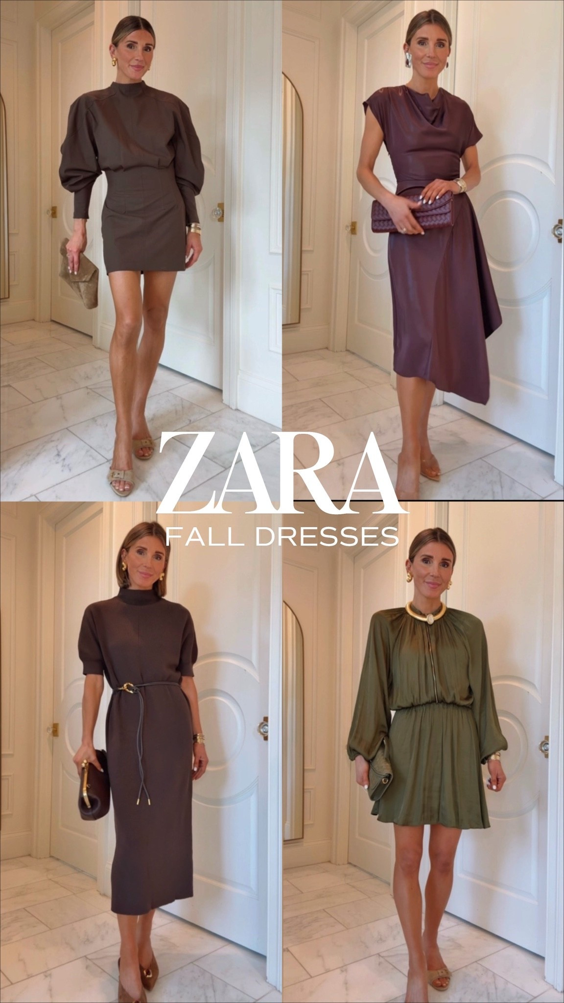 Zara fall dresses. I'm wearing size small in all and I'm 5'7 for reference