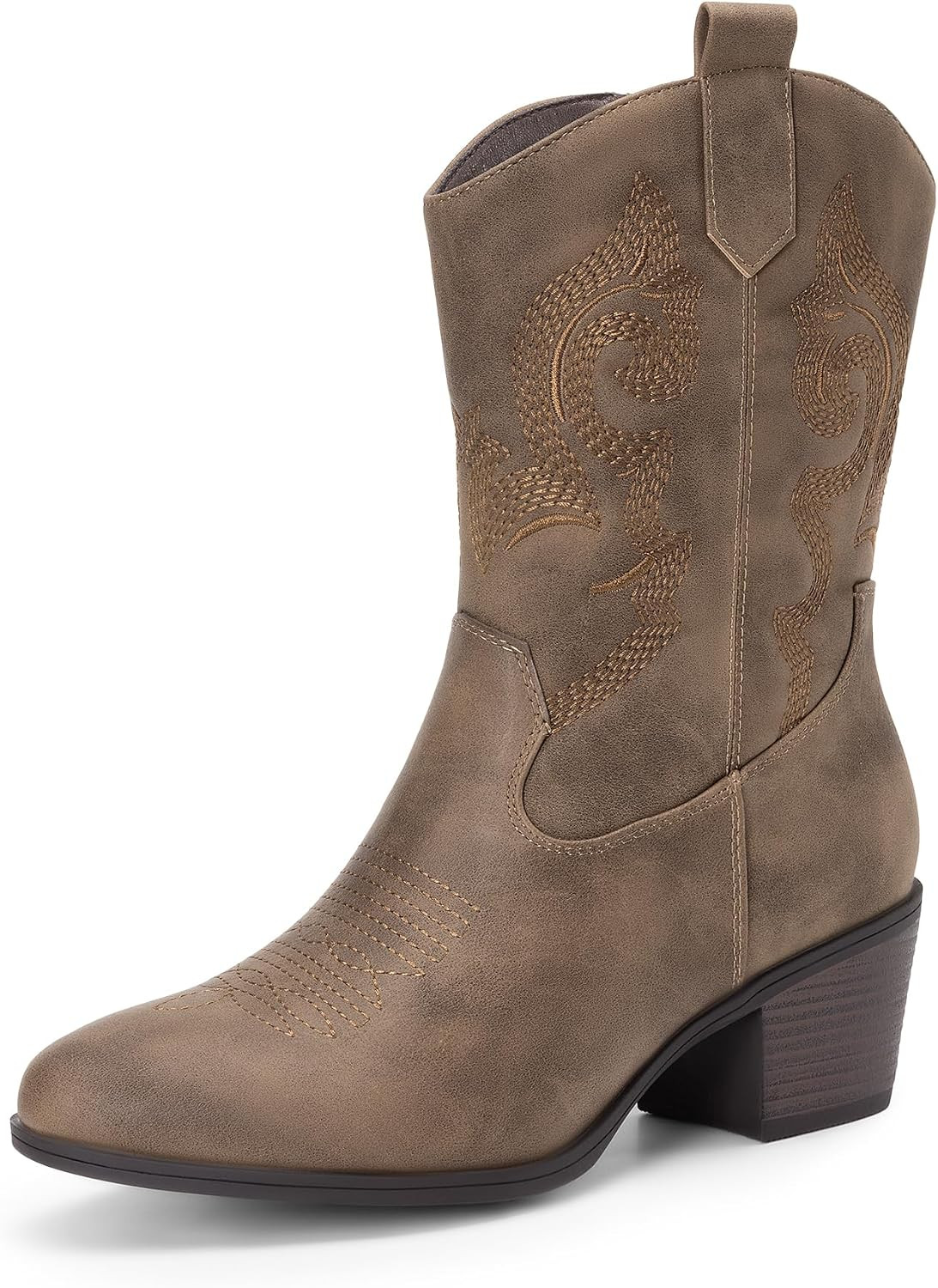 DREAM PAIRS Mid Calf Cowboy Cowgirl Boots for Women | Amazon (US)