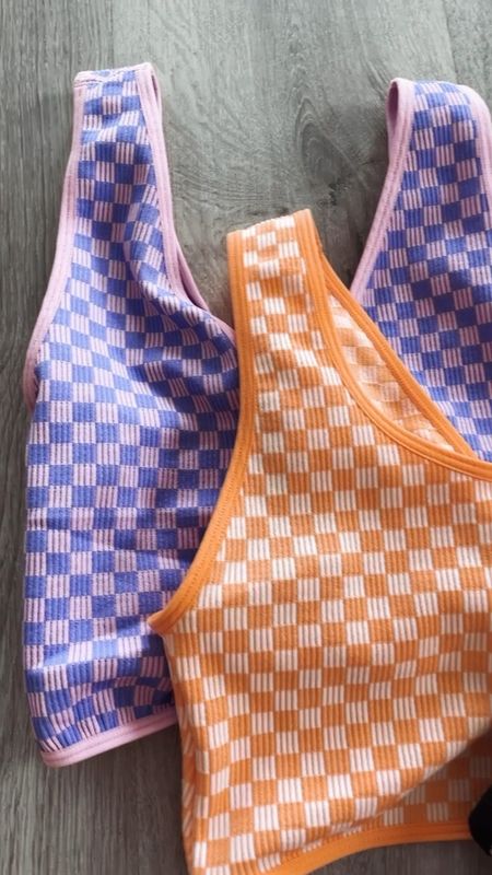Sports bras under $10 fits TTS. Summer fashion. Checkered top. Colorblock 

#LTKsalealert #LTKFind #LTKunder50
