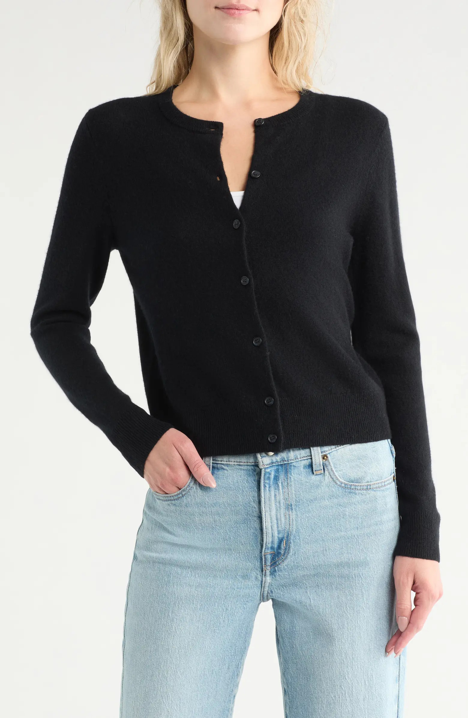 Crewneck Cashmere Cardigan | Nordstrom Rack