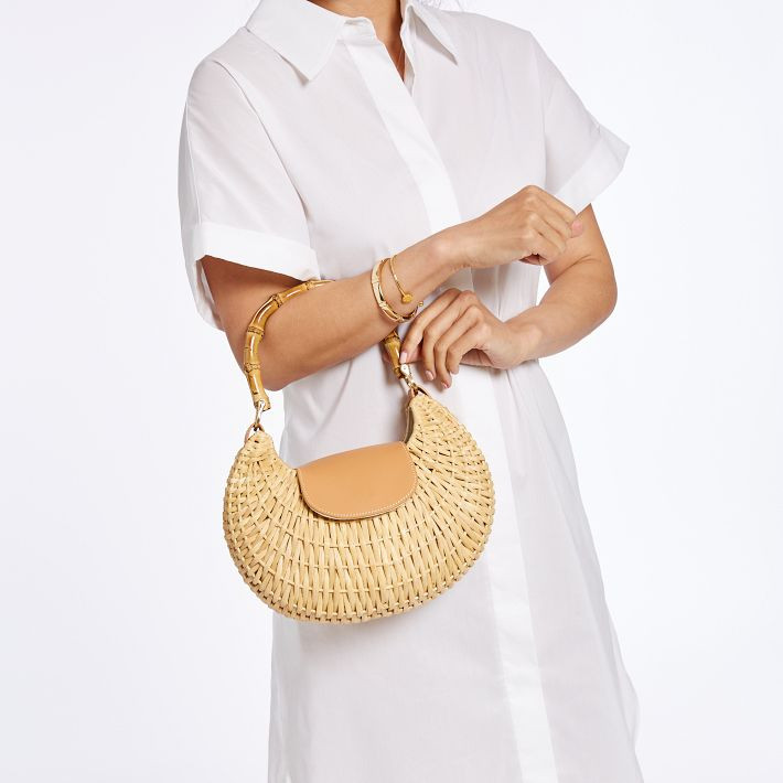 Bamboo Wicker Handbag | Mark and Graham