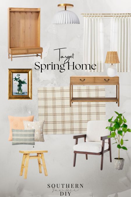 Target Spring Home Finds: area rugs, entryway tables, entryway storage, spring pillows, faux plants, curtains, accent chairs, pendant lighting, studio McGee, magnolia home, target 

#LTKhome #LTKFind #LTKSeasonal