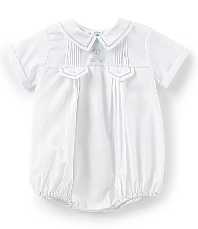 Feltman Brothers Baby Boys Teddy Bear Embroidered Jon Jon Shortalls - 9 Months | Dillard's