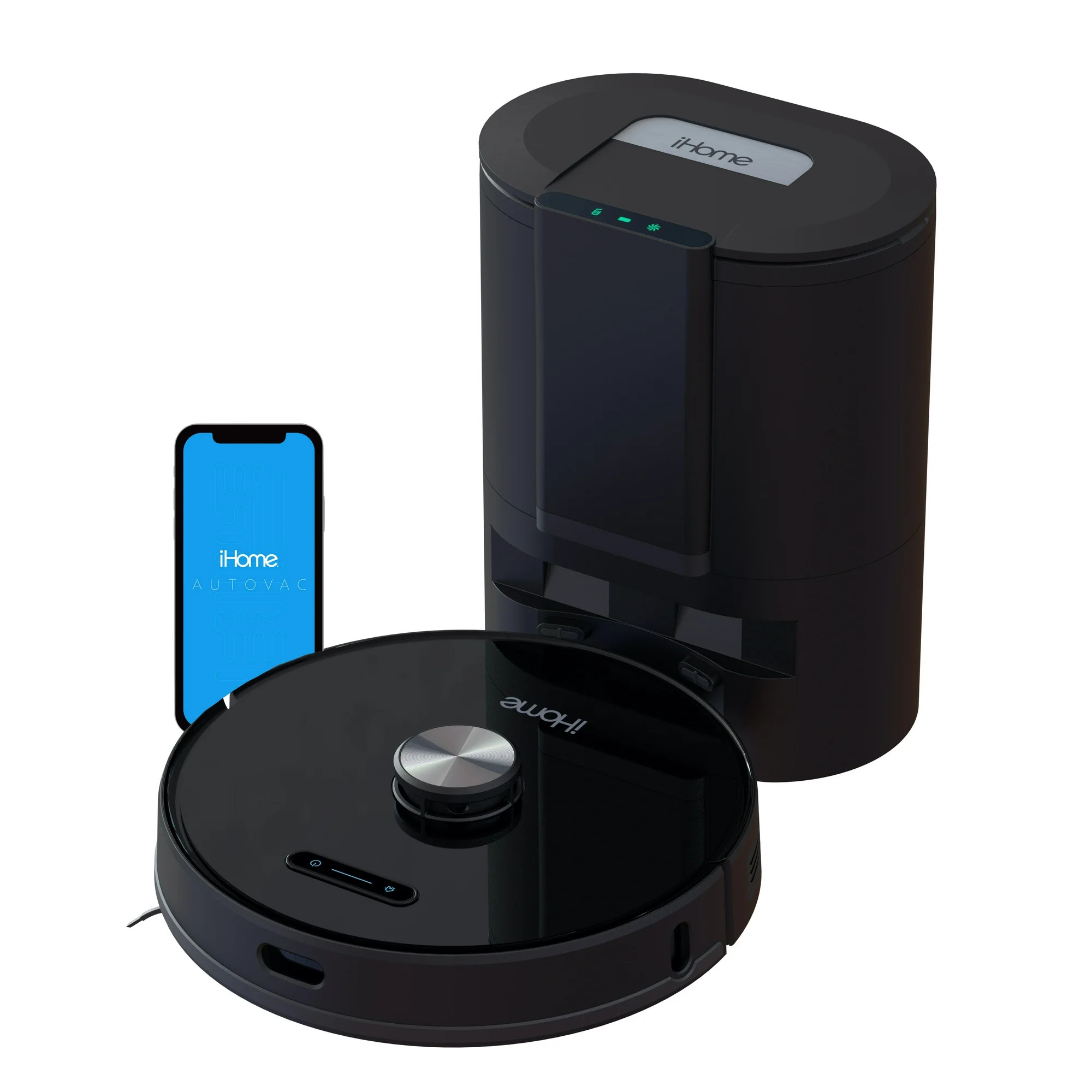iHome AutoVac Nova Self Empty Robot Vacuum and Mop, Laser and HomeMap Navigation, PowerMop Enable... | Walmart (US)