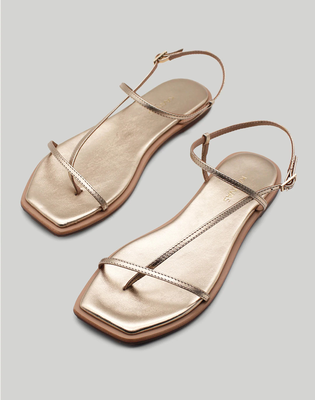 KAANAS Alayta Square-Toe Naked Sandals | Madewell