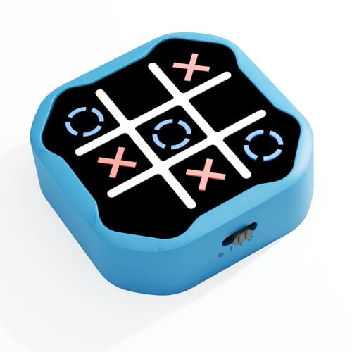 Handheld Game for Kids, 3-in-1 Electronic Tic Tac Toe Toy with Memory Challenge & Silent Mode, Fun Gift for Boys and Girls, Blue | Amazon (US)