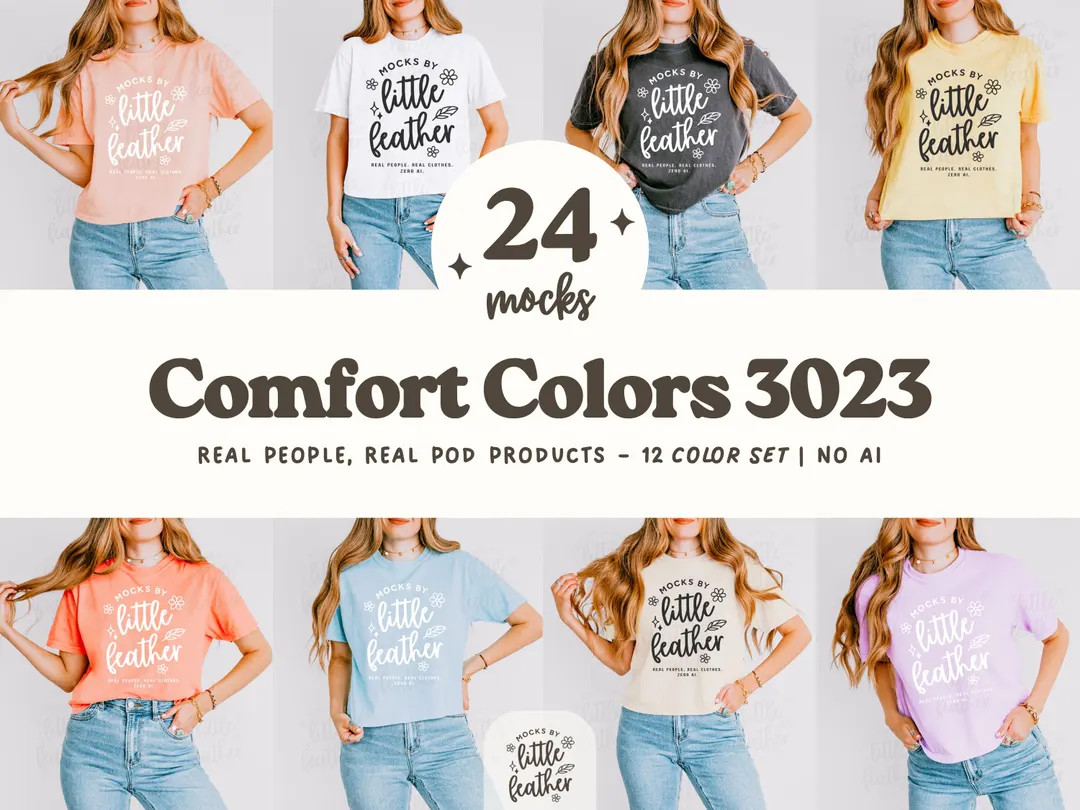 Comfort Colors 3023CL Shirt Mockup Bundle | C3023CL Boxy Tee Mock up | CC Crop T-shirt Mock-up | ... | Etsy (Global)