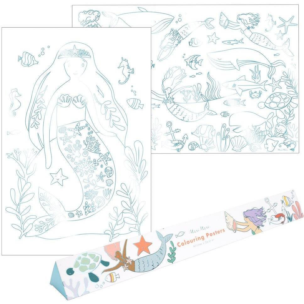 Mermaid Colouring Posters | Maisonette