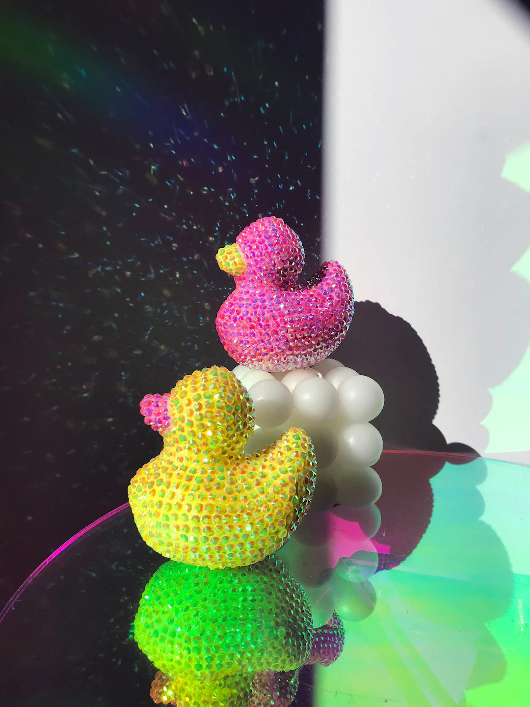 Cute Rhinestone Duck - Disco Duck Sculpture - Duck Bling Art - Rhinestone Decor - Pop Art Sculptu... | Etsy (US)