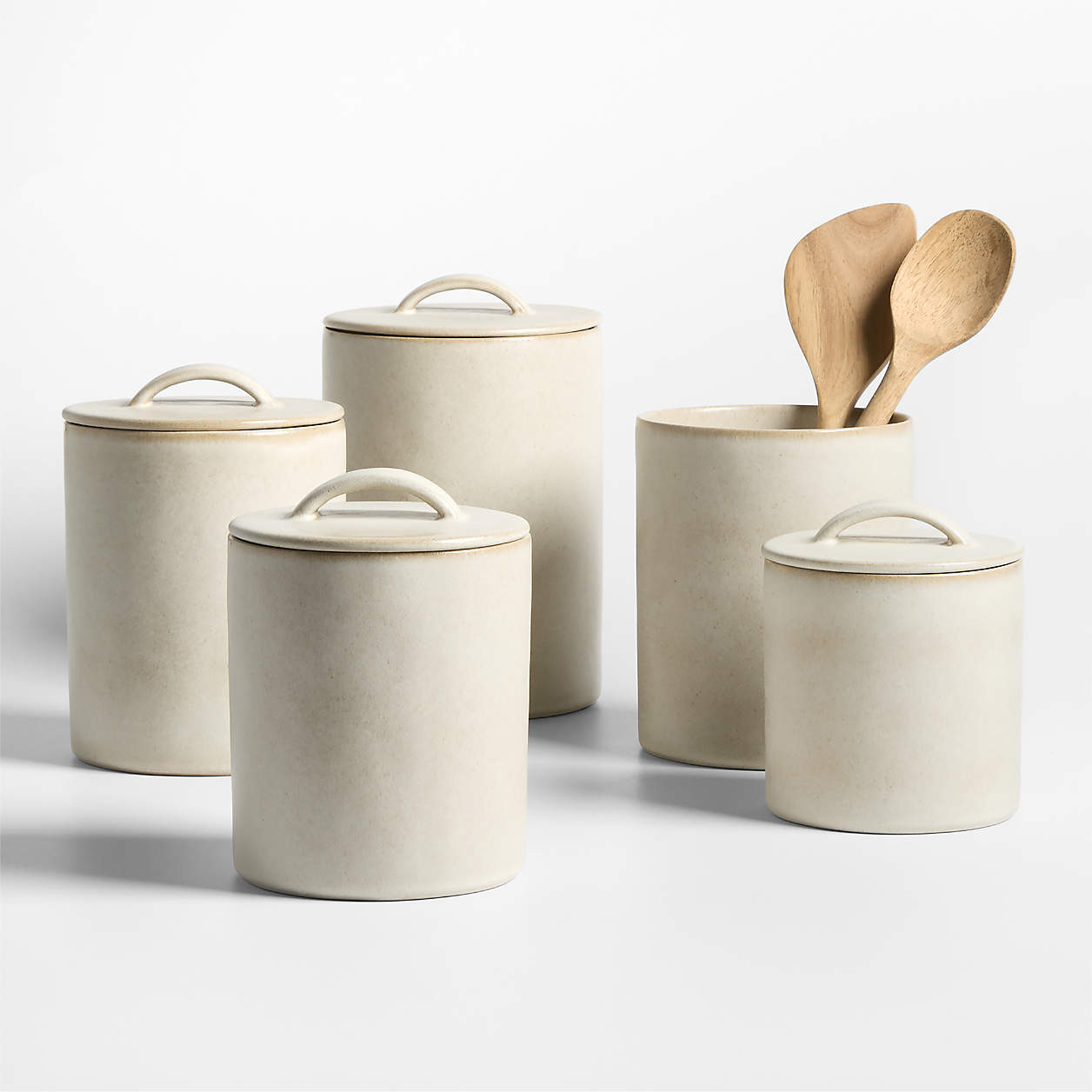 Juno Recycled Stoneware Canisters, Set of 4 + Reviews | Crate & Barrel | Crate & Barrel