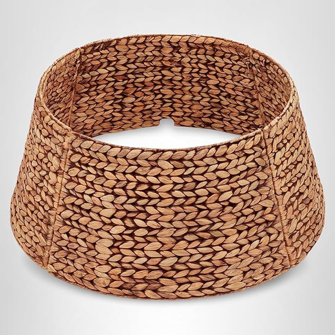 CENBOSS Rattan Christmas Tree Collar, Wicker Tree Skirt & Stand Base Cover (Brown Wash, 24 inch) | Amazon (US)
