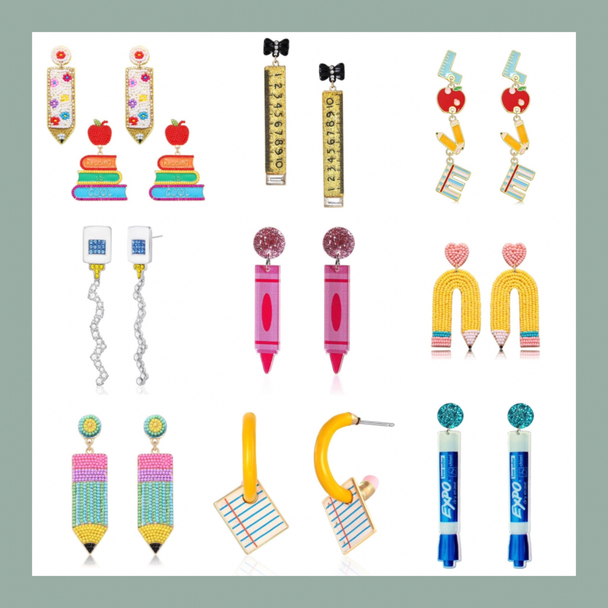 Back to School Earrings! School Supplies ✂️📚❤️📖✏️