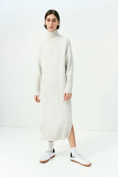 Gebreide jurk met turtleneck | H&M (DE, AT, CH, NL, FI)