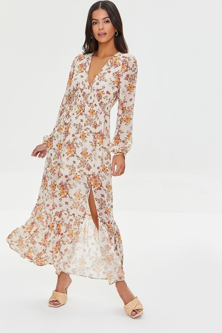 Chiffon Floral Print Maxi Dress | Forever 21 (US)