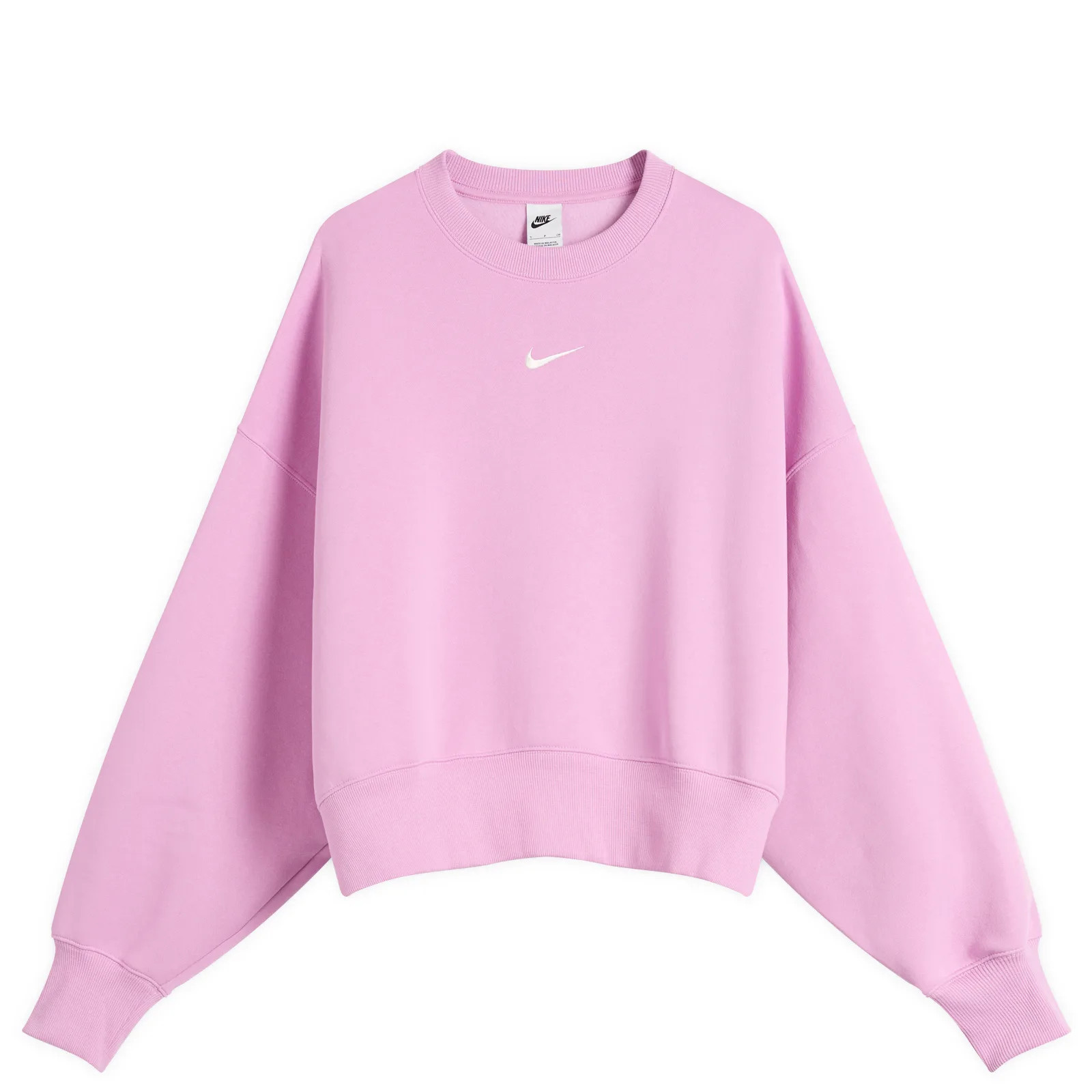 Nike Women's NSW Phoenix Crew Sweatshirt in Lt Magenta/Sail, Size X-Large | END. Clothing