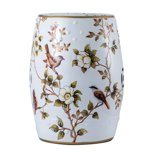 Woshilaocai Ceramic Garden Stool, Patio Side Plant Seat Chinese Porcelain Stool - Walmart.com | Walmart (US)