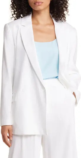 Relaxed Stretch Linen Blend Blazer | Nordstrom