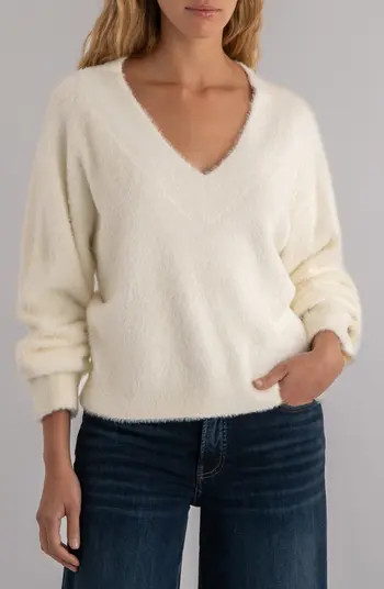 Revel Fuzzy V-Neck Sweater | Nordstrom