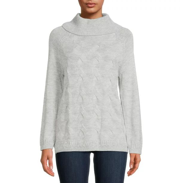 Love Trend New York Women's Cowl Neck Cable Sweater - Walmart.com | Walmart (US)