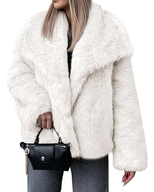 Cicy Bell Womens Faux Fur Coat Winter Shaggy Casual Oversized Lapel Jackets Warm Fuzzy Outerwear | Amazon (US)