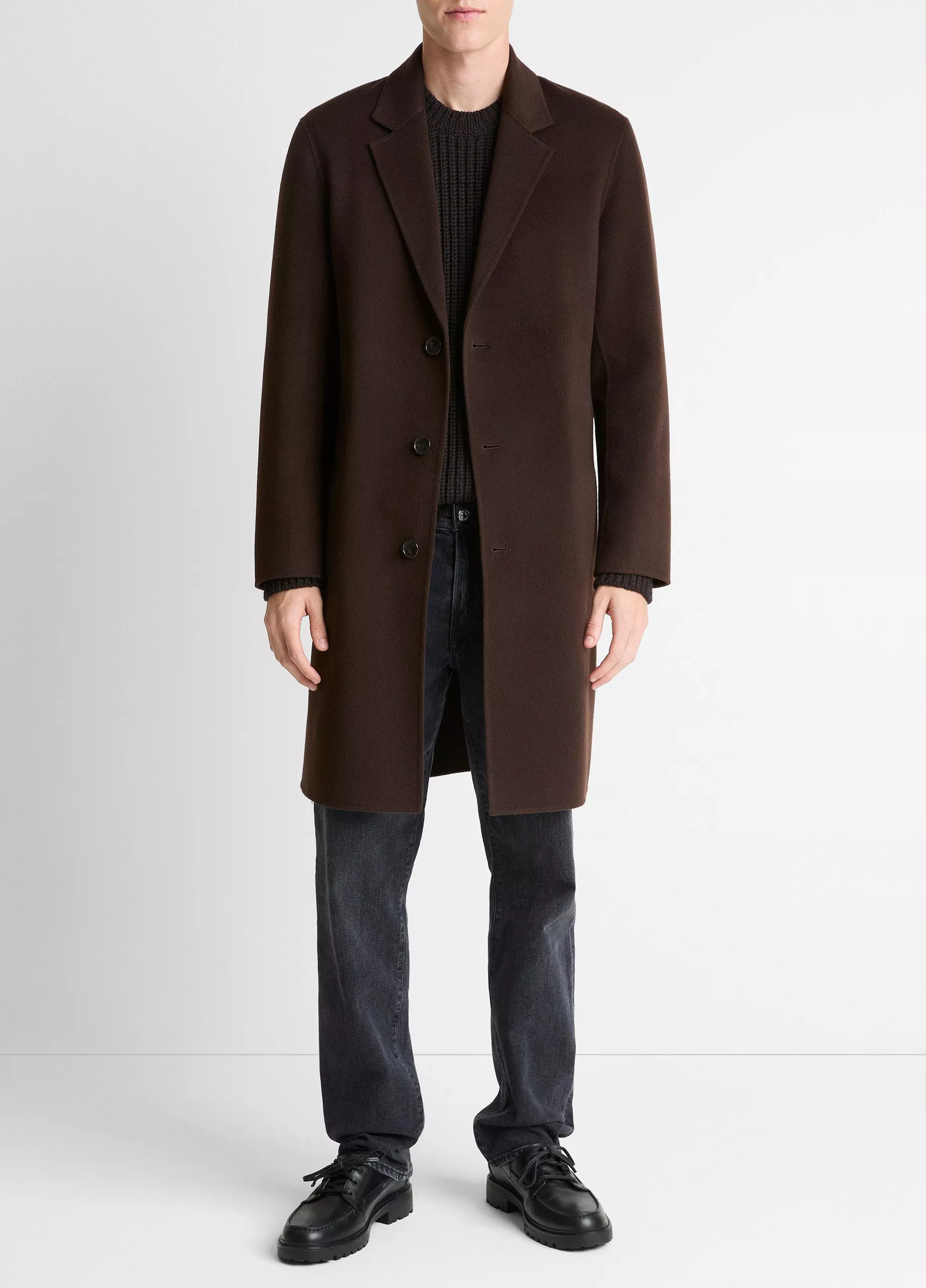 Splittable Wool-Cashmere Single-Breasted Topcoat | Vince LLC
