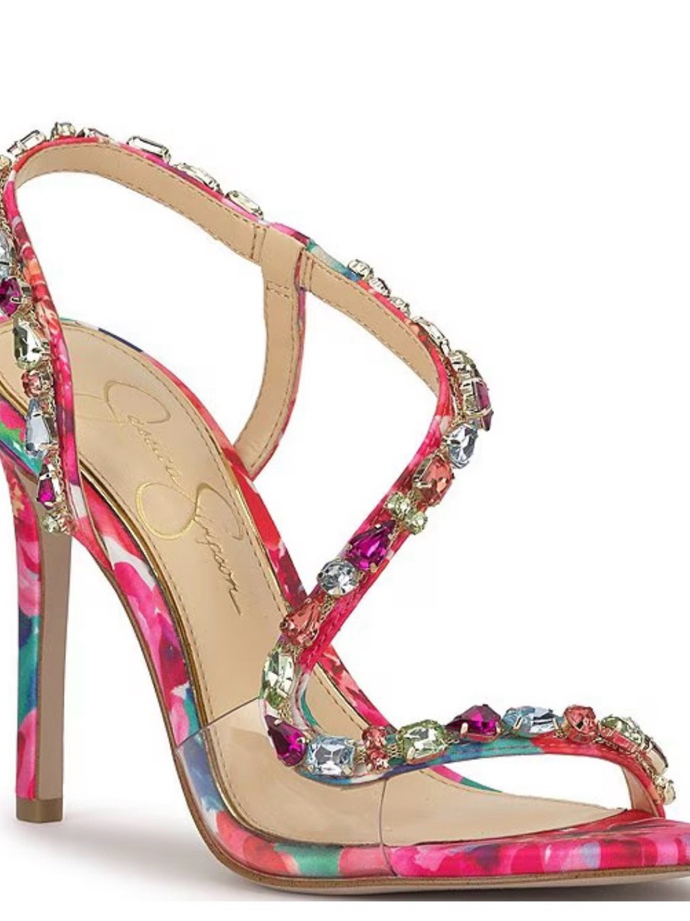 Jessica Simpson Jaycin Floral Multicolor Jeweled Stiletto Sandals | Poshmark