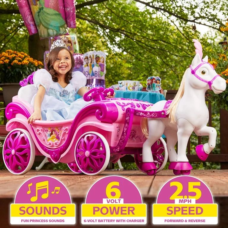 Disney Princess Royal Horse and Carriage Girls 6V Ride-On Toy, Ages 3+ Years by Huffy - Walmart.c... | Walmart (US)