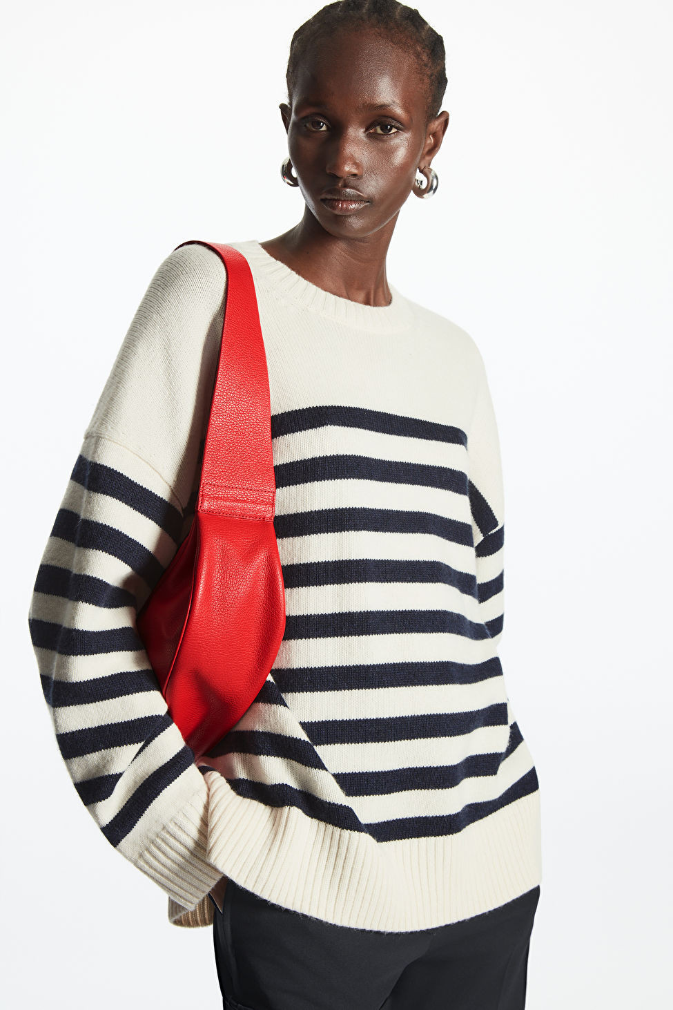 RELAXED-FIT WOOL JUMPER - WHITE / STRIPED - COS | COS (EU)