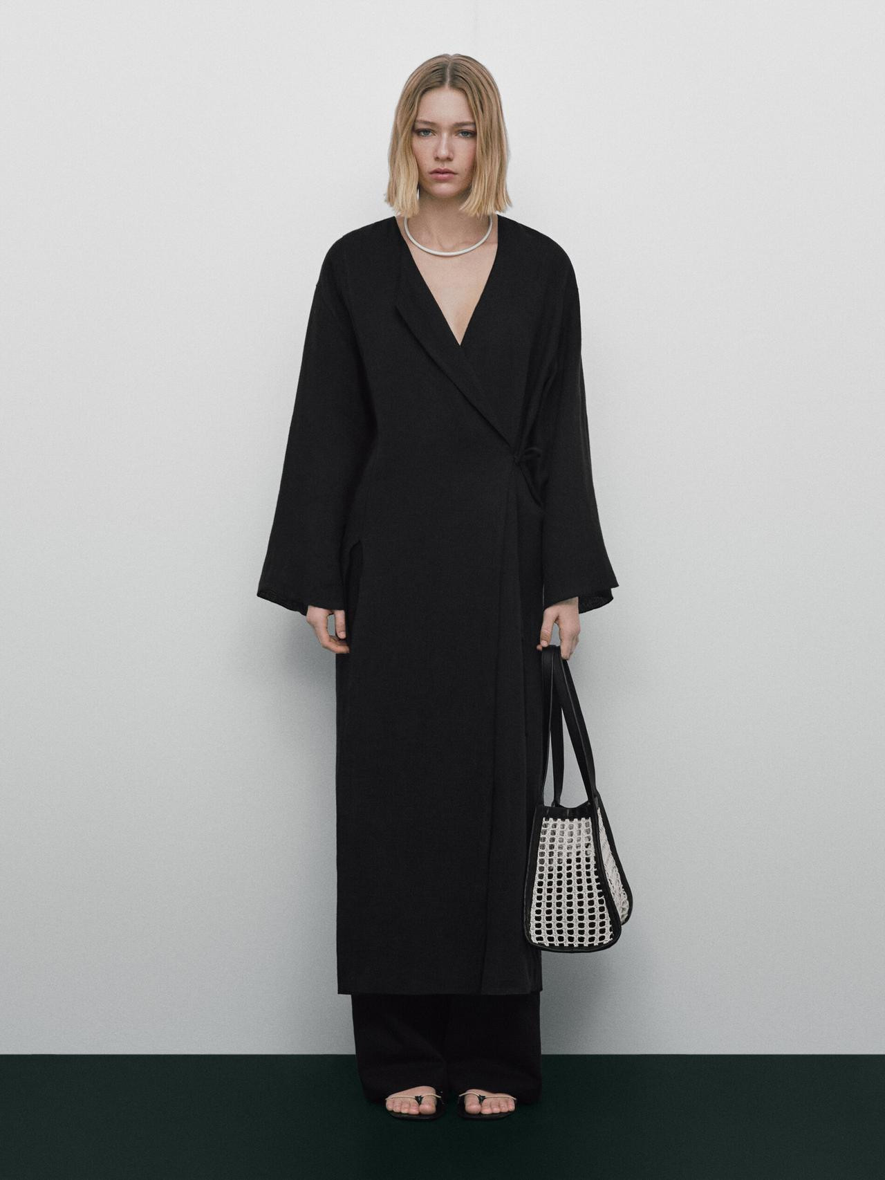 Contrast leather mesh bag - Limited Edition | Massimo Dutti US