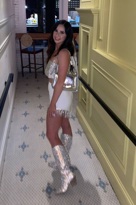 Bachelorette outfit for the bride! Sparkles and sequins are a must!

Sparkle boots
White skirt
Sequin crop top
Bachelorette
Bride

#LTKstyletip
#LTKfindsunder100
#LTKparties

#LTKfindsunder100 #LTKwedding #LTKstyletip