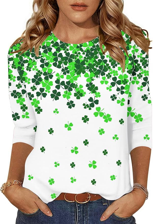 Zeagoo Women's Casual 3/4 Sleeve T-Shirts Round Neck Cute Tunic Tops Basic Tees Blouses Business ... | Amazon (US)