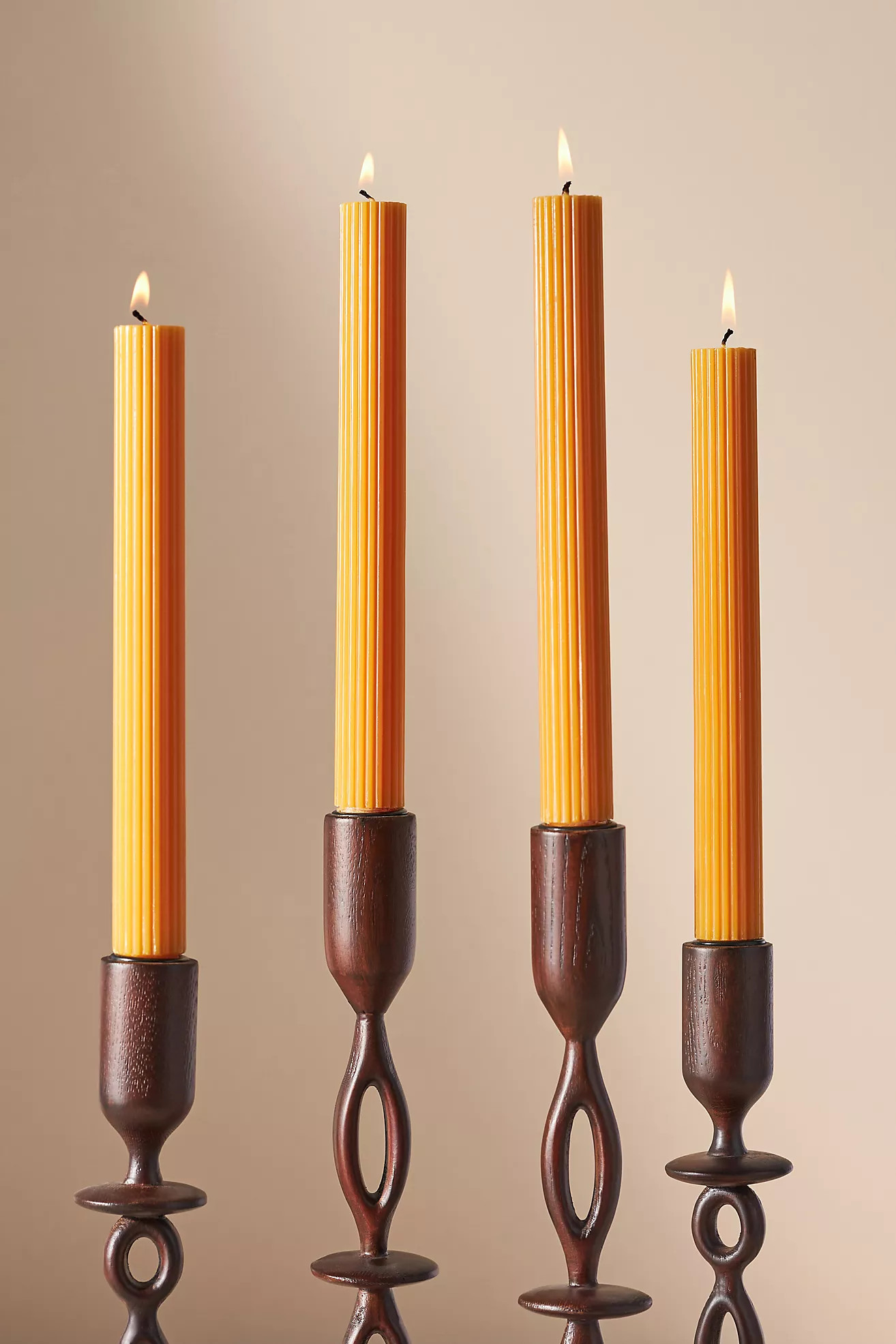 Fluted Taper Candles, Set of 4 | Anthropologie (US)
