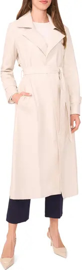 Halogen® Drapey Faux Leather Belted Trench Coat | Nordstrom | Nordstrom