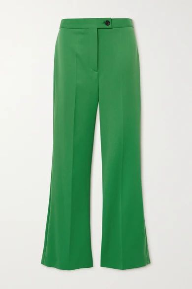 Victoria, Victoria Beckham - Twill Flared Pants - Green | NET-A-PORTER (US)