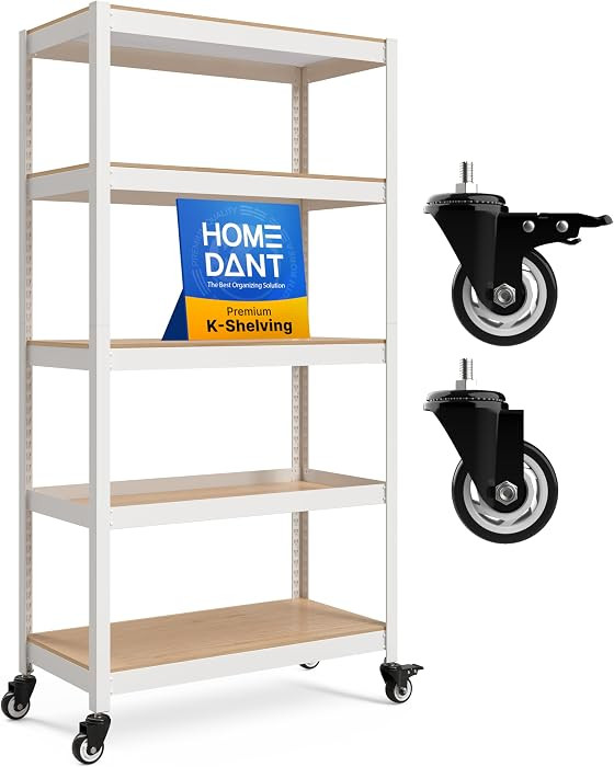 House 36.2" W 5 Tier Heavy Duty Garage Shelving Adjustable Metal Rack Storage Shelves Standing Sh... | Amazon (US)