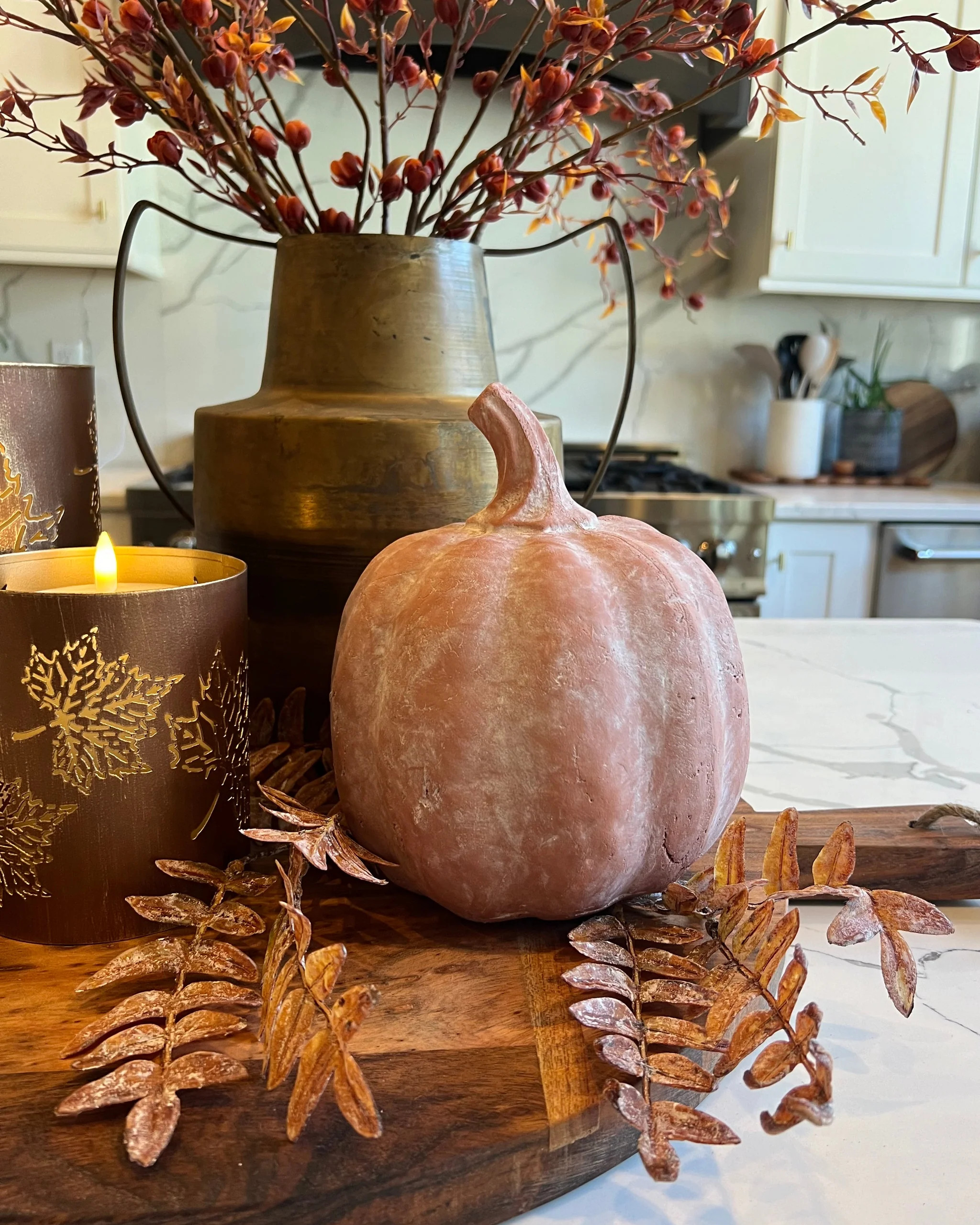Terracotta Whitewashed Pumpkin | MJHome