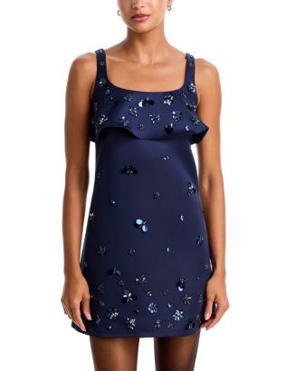 Crystal Embellished Ruffle Mini Dress - Exclusive | Bloomingdale's (US)