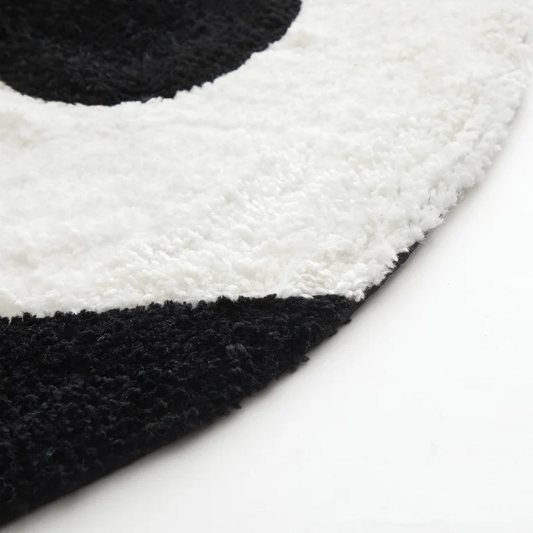 Mainstays 30" x 30" Yin Yang Shaped Rug, Black & White | Walmart (US)