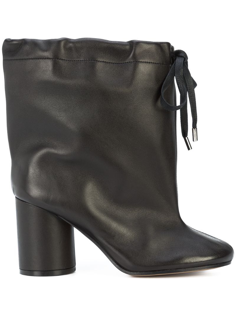 Maison Margiela - drawstring ankle boots - women - Calf Leather - 37, Black, Calf Leather | FarFetch US