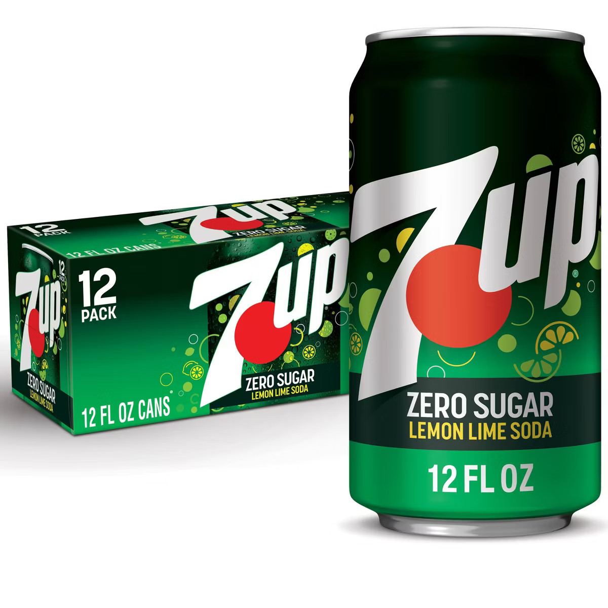 7UP Zero Sugar Lemon Lime Soda - 12pk/12 fl oz Cans | Target