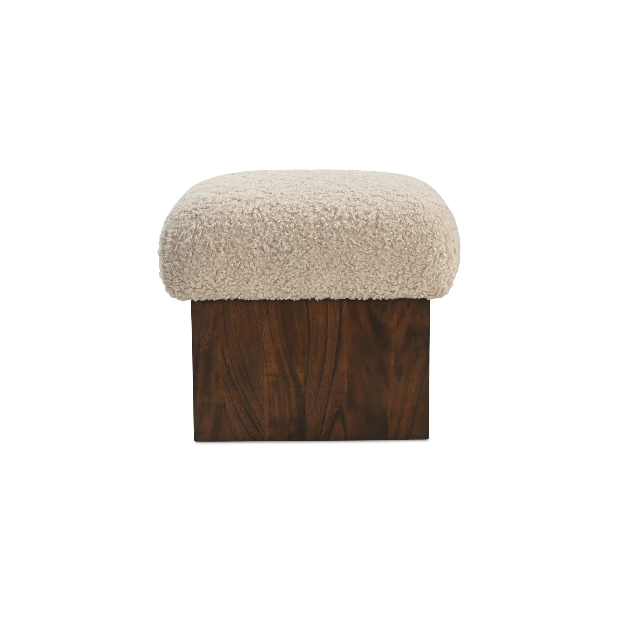 Serge Ottoman Cream Faux Shearling | Wayfair North America