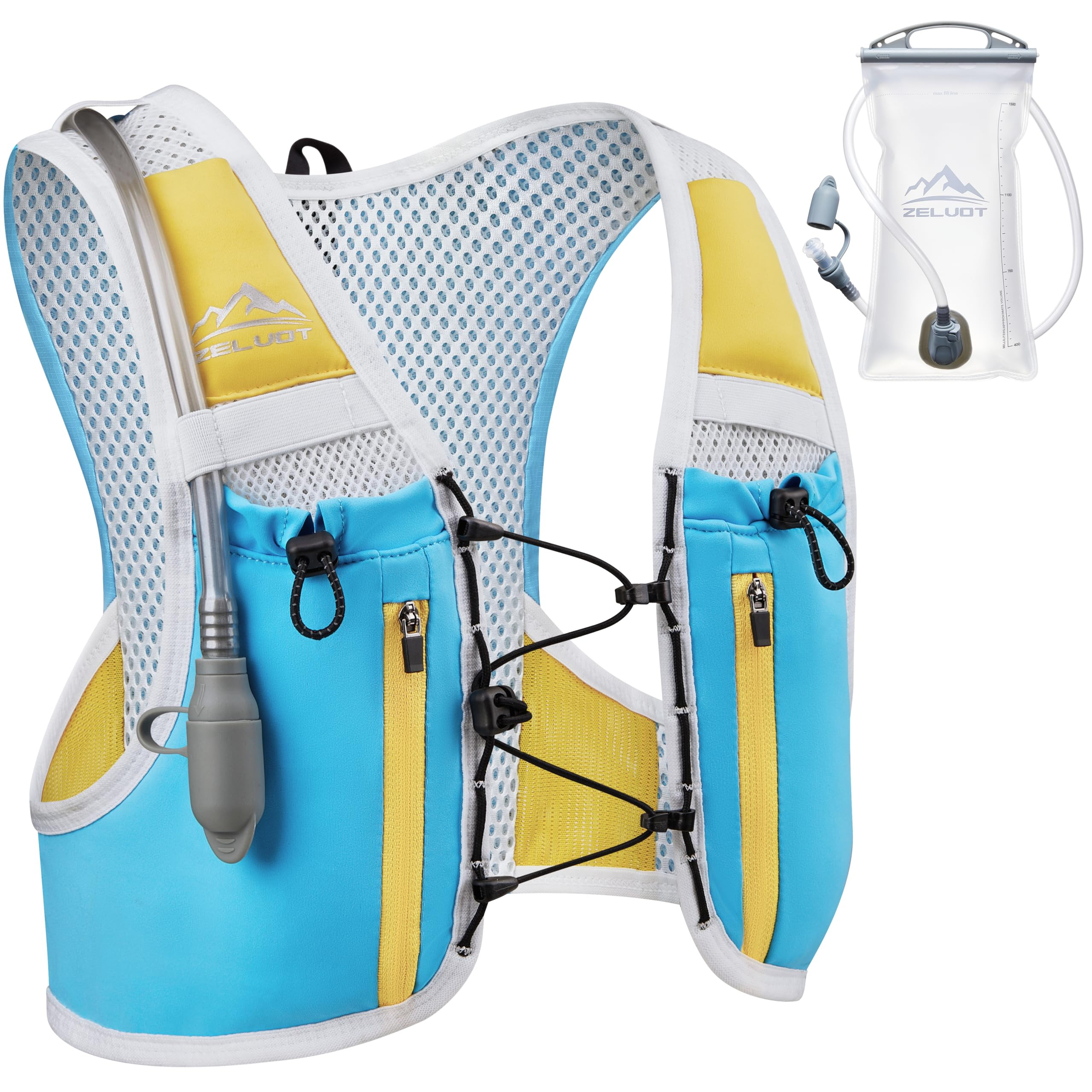 Amazon.com : Zelvot Kids Hiking Backpack with 1.5L Water Bladder, USA Original Patent, Adjustable Reflective Running Vest with 8 Pockets, Lightweight Kids Hydration Backpack for Boys & Girls (Blue, M/L) : Sports & Outdoors | Amazon (US)