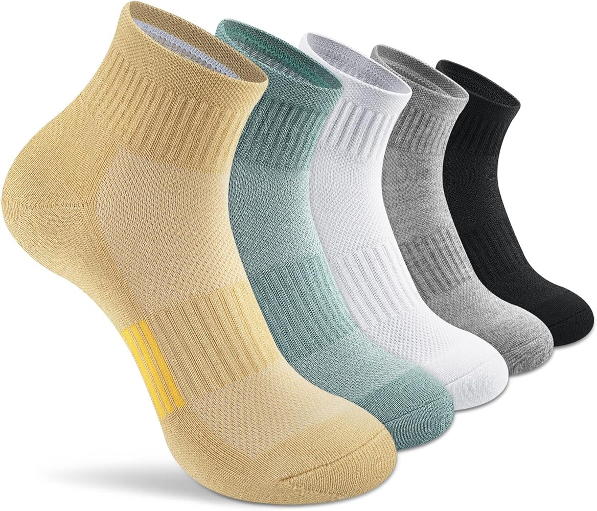 Gonii Ankle Socks Womens Athletic Thick Cushioned Running Hiking Low Cut 5-Pairs | Amazon (US)