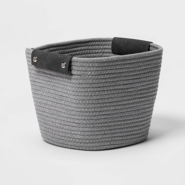 11" Square Coiled Rope Basket Gray - Threshold™ | Target